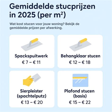 Infographic: Kosten per type stucwerk en afwerking