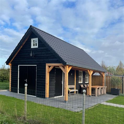 Diagram van een correct voorbereide funderingsbasis voor een schuur.