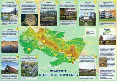 Infografiek: kaart van Utrechtse Heuvelrug met Kampings langs Vecht en Lek
