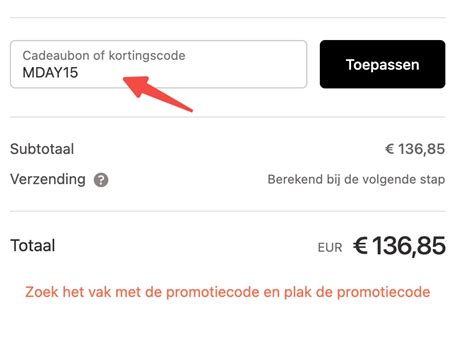 Stapsgewijze afbeelding: hoe een Lidl kortingscode toepassen