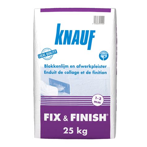 Demonstratie van de textuur en toepassingen van Knauf Fix & Finish