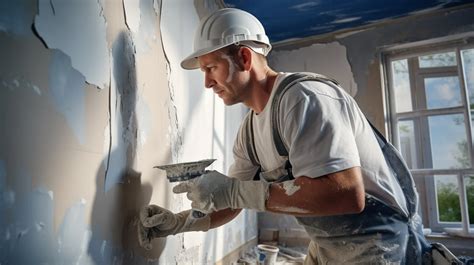 Vakman stucadoor aan het werk met precisie