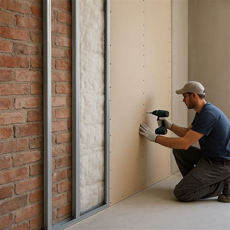 Infographic: Voorzetwand opbouw met metalen studs en isolatie