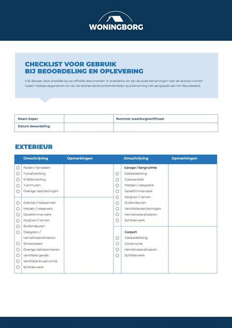 Checklist: Documentatie en berekeningen voor oplevering