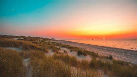 Grasduinen en strand in Walcheren Zeeland - voorbeeld van een kustthema fotobehang