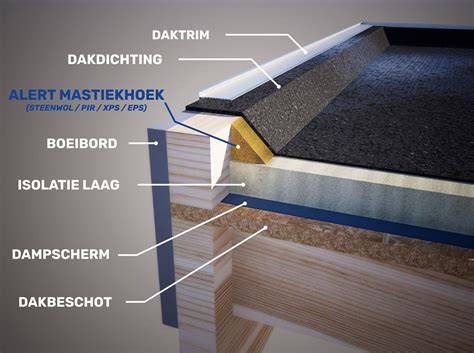 Diagram van dakopstanden en afdichtingszones