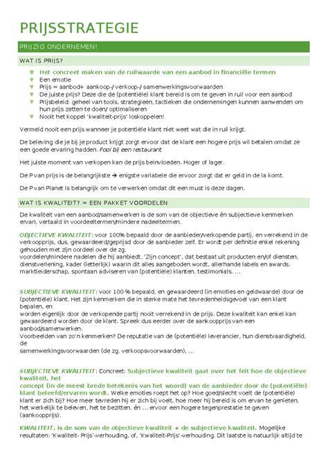 Samenvatting: kwaliteit, prijs en vakmanschap