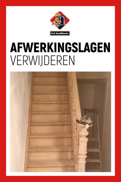 Detailfoto van een trap na luchtgommen, met zichtbare houtnerf