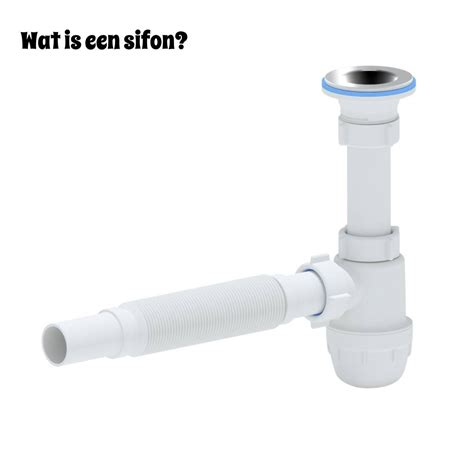 Detail van een sifon (waterslot) voor condensafvoer