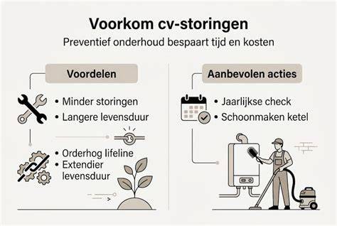 Infographic over cv-ketel storingen en snelle checks