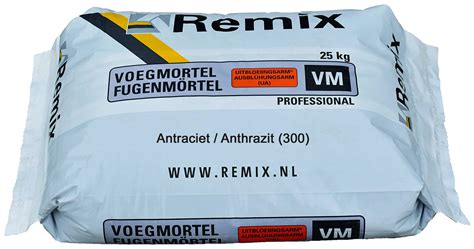 Verpakking van Remix Voegmortel 300 Antraciet in een 25 kg zak