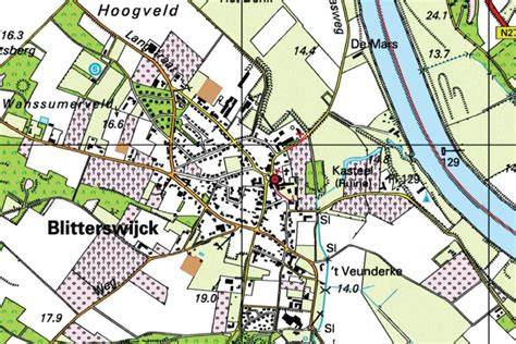 Infografiek: kaart van Blitterswijck met waterafvoer en wadi
