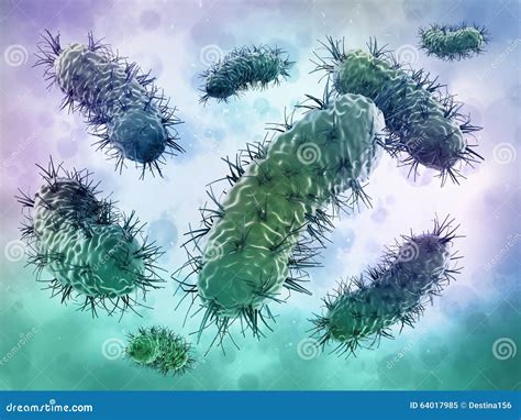 illustratie van bacteriën en virussen onder een microscoop