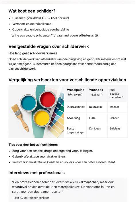Infographic over stuc- en schilderwerk, betalingsprocessen en kwaliteitsafspraken