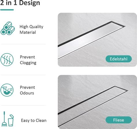 Infographic: Verwijderbare sifon en haarfilter in een douchegoot
