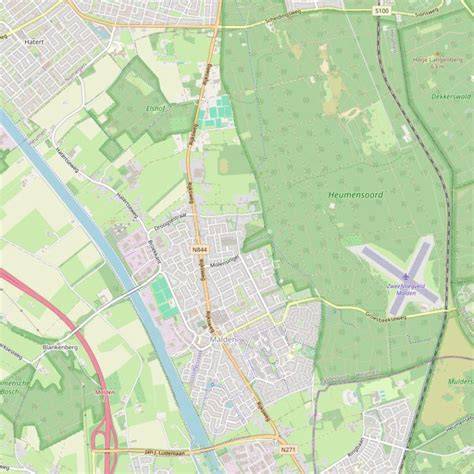 Infographic: Kaart met Kerkplein, Kerkstraat en Rijksweg in Malden