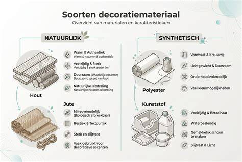 Infographic: Verschillende types vinylbehang (textiel, vlies, papierbasis) met kenmerken