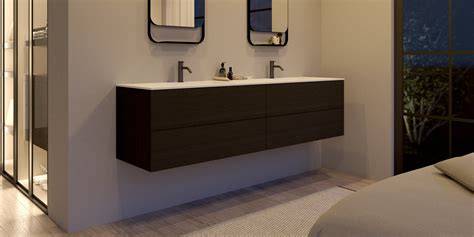 Afbeelding: Solid Surface Corian badkamermeubel Juve Greep, 180 cm, Saint Barth wastafel en bijpassende kranen