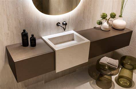 Afbeelding: Badkamermeubel Solid Surface Corian model Juve Greep