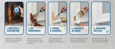 Infographic: Stappenplan houtrot herstel en verfbehandeling