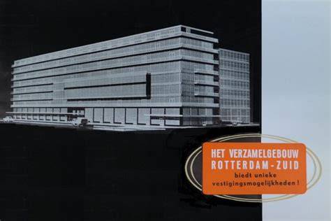Foto: Verzamelgebouw Rotterdam-Zuid (Maaskant ontwerp) vanuit de Kop van Zuid