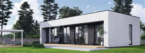Visualisatie van verschillende prefab woningmodellen met bijbehorende afmetingen en prijsindicaties.