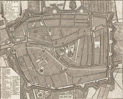 historische kaart Leiden en de singelring