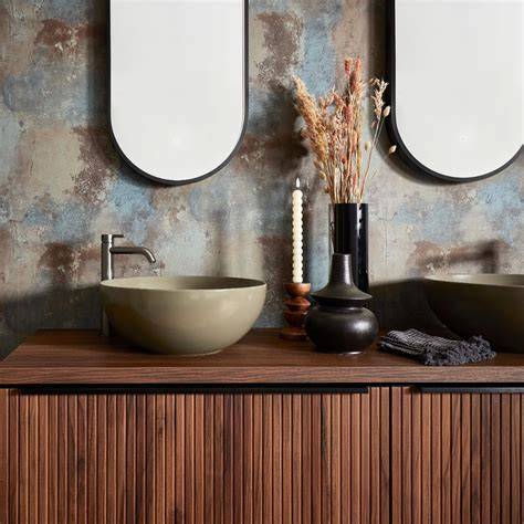 Loft badkamer visualisatie: materialen en vormen