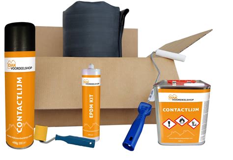 Visuele weergave van een compleet EPDM dakpakket met alle benodigde materialen