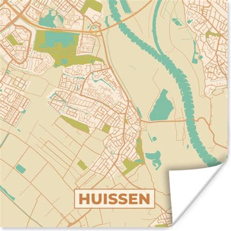 Illustratieve kaart van Huissen en omgeving met kloosterlocatie