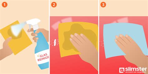 Visualisatie van het aanbrengen van stickeroplosser op plakbandresten op glas