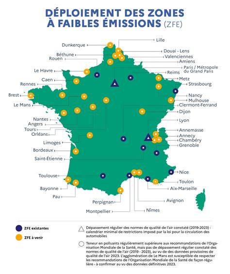 Overzichtskaart van Franse ZFE en Parijs met Crit’Air