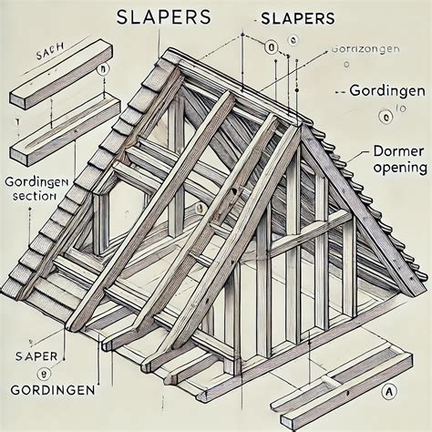 Diagram: driehoekverstevigingen en dakgordingen