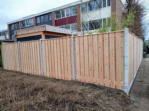 Gedetailleerde hout-beton schutting specificaties