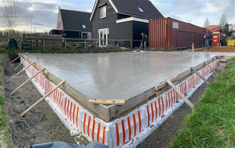 Bekisting en voorbereiding voor betonvloer