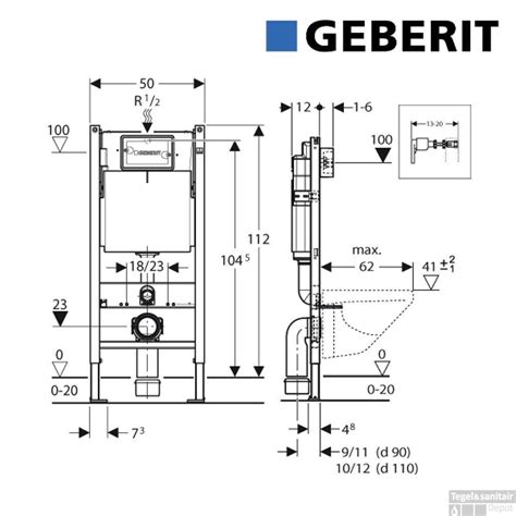 Schema: afmetingen en twee hoogtes van Geberit Monolith