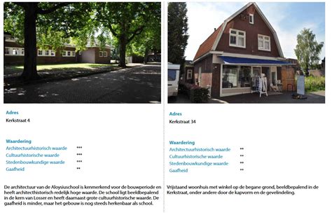 Collage van verschillende karakteristieke panden in Heiloo met architectonische details.