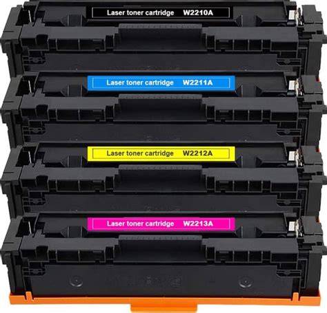 Diagram: Kleurenlaserprinters met vier toners en drum