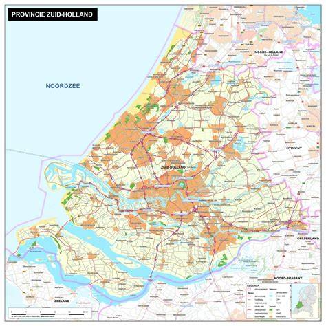 Kaart met werkgebied van Georges van Dijke Keuken- en Badkamertechniek in Zuid-Holland en nabije regio's
