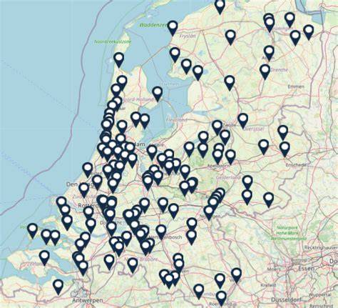Fysieke kaart van verkooppunten