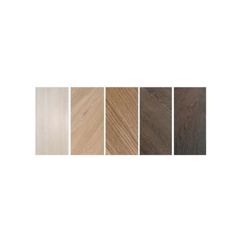 Illustratie van verschillende lattenwandafwerkingen (eiken, walnoot, zwart eiken)