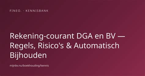 Rekening-courant tussen DGA en BV - infographic