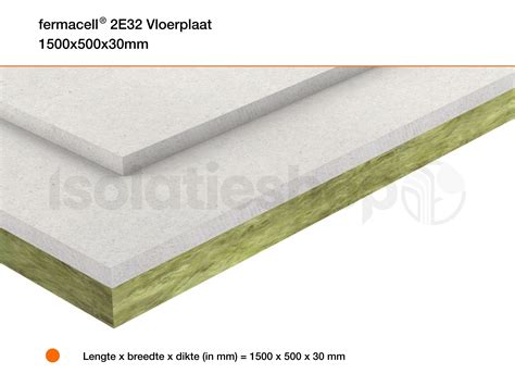 Illustratie van de Fermacell 2E32 vloerplaat met gipsvezel en minerale wol opbouw