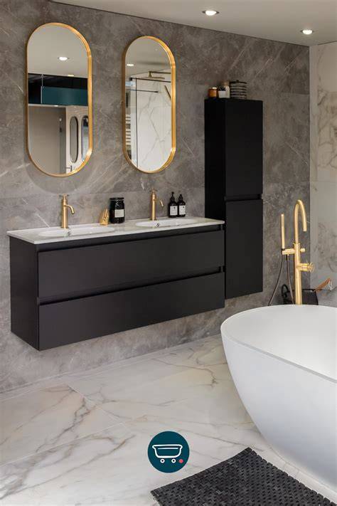 Voorbeelden van stijlcombinaties: marmerlook met houtlook en gouden accenten