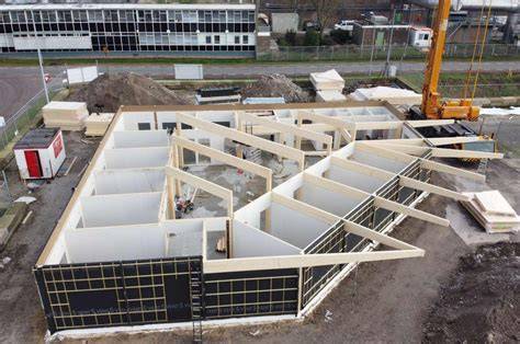Prefab vloer elementen montage