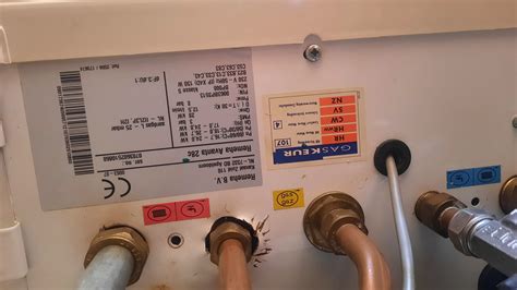 Sticker: ketel is ingesteld op propaan stoken