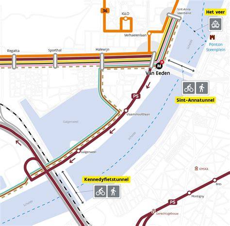 Infographic over de Sint-Annatunnel en renovatieliften