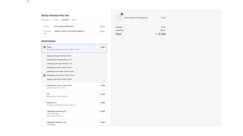 U-profiel checkout tool en levertijden