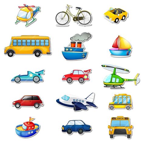 Collage van verschillende kinderbehangen met voertuigen: een met vintage auto's, een met vliegtuigen en een met werkvoertuigen.