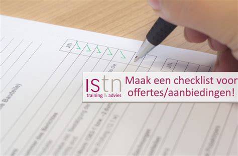 Checklist voor offertes en vergelijkingspunten